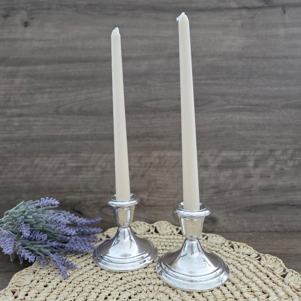 Gorham Candlesticks Sterling Silver Weighted #661 Pair Vintage Candle Holders